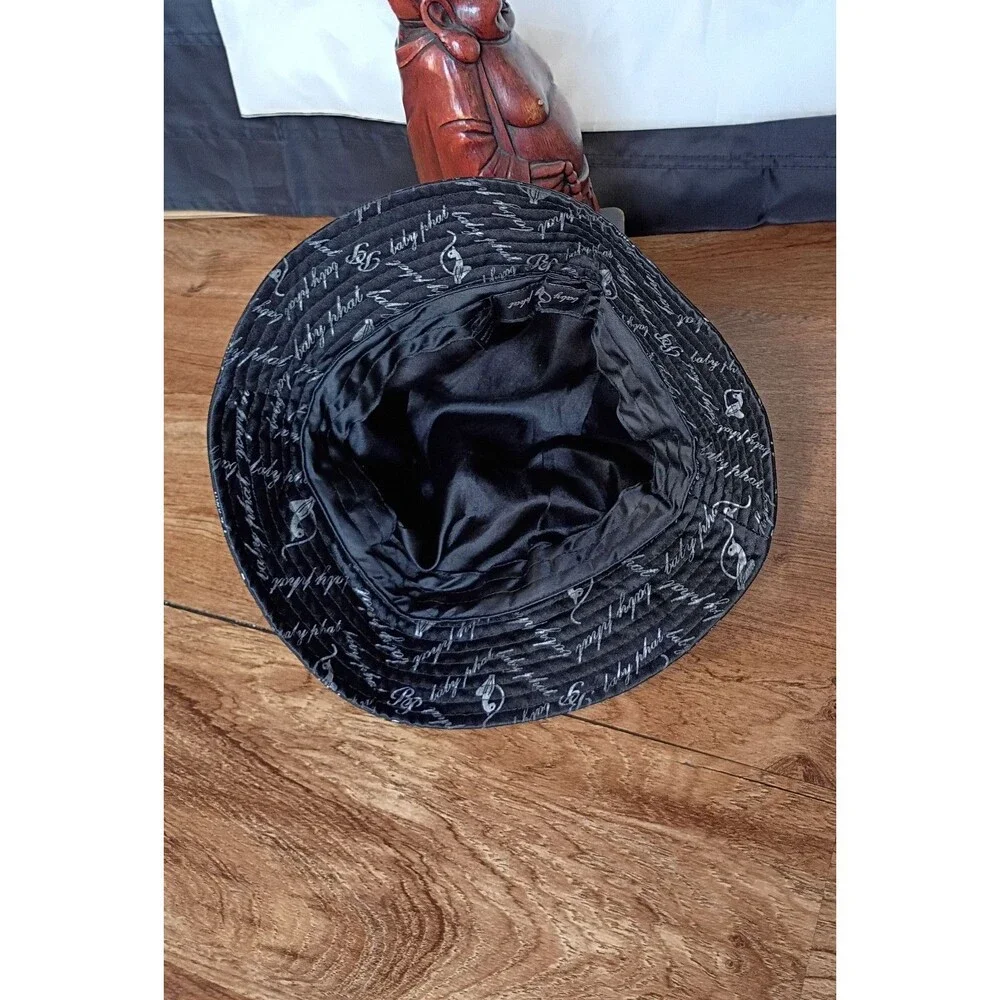Baby Phat All-Over Print Bucket Hat Black Vintage